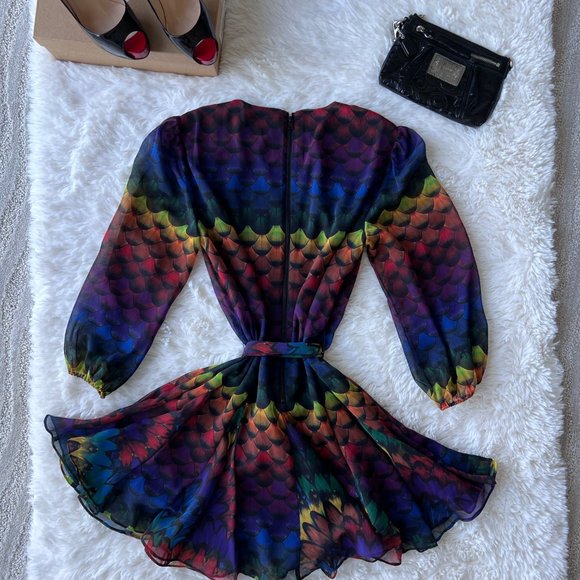 ALICE & OLIVIA Rainbow Ombre Ruffle Dress - Picture 12 of 15